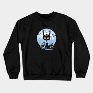 Halloween Town Black Cat Crewneck Sweatshirt